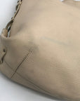 Cole Haan Cream Leather Studded Hobo Bag