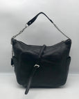 Michael Kors Black Leather Chandler Convertible Shoulder Bag.