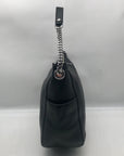 Michael Kors Black Leather Chandler Convertible Shoulder Bag.