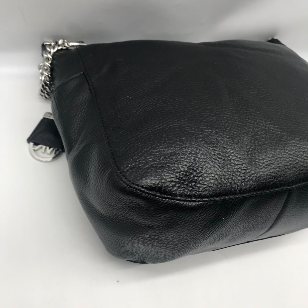 Michael Kors Black Leather Chandler Convertible Shoulder Bag.