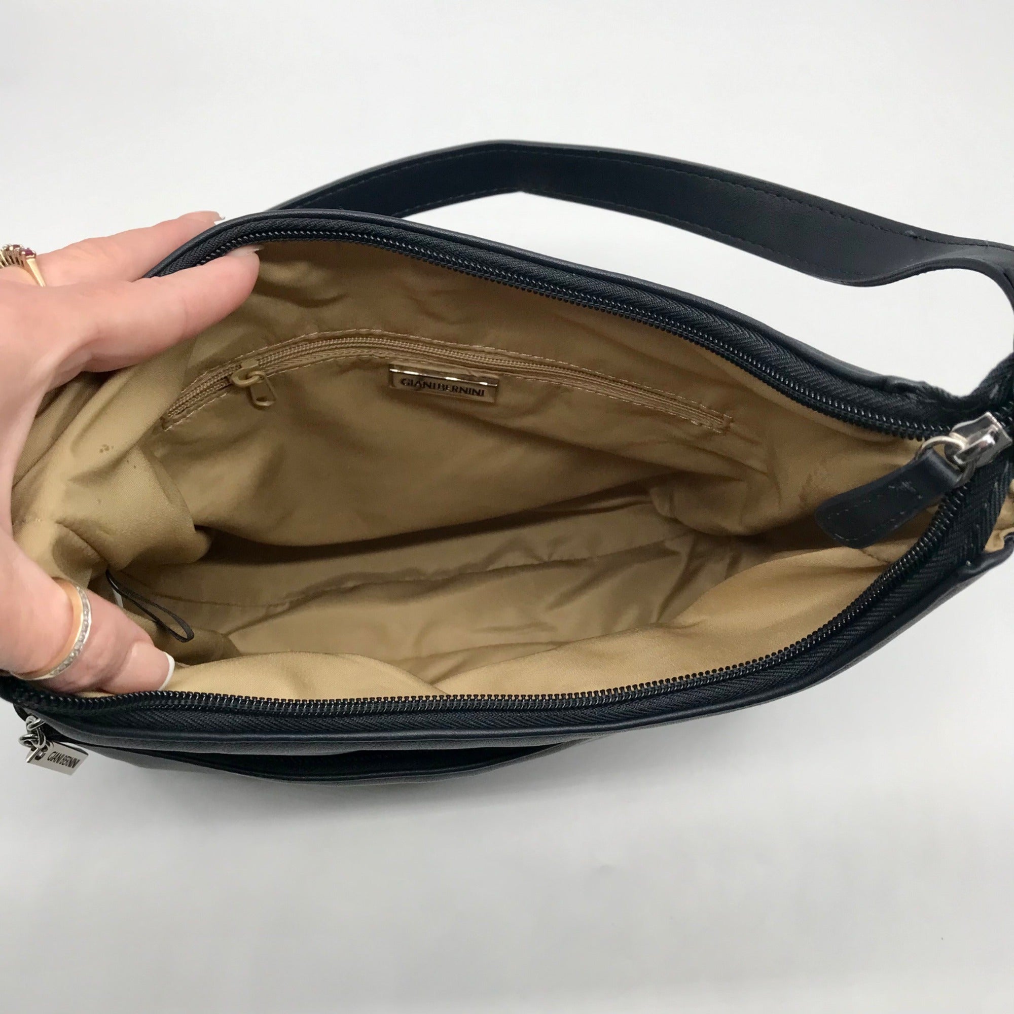 Giani Bernini Navy Nappa Leather Hobo Bag