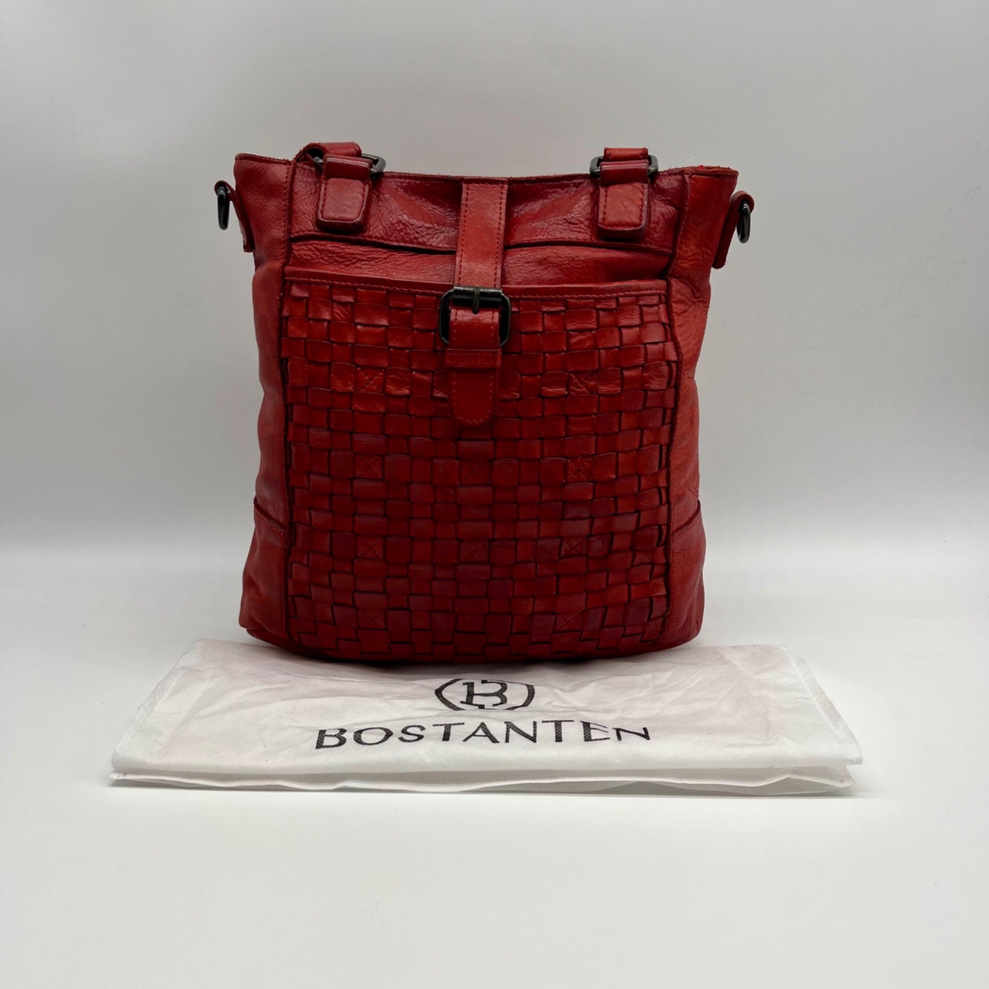Ashwood Heritage Vintage-Wash Red Leather Shoulder Bag