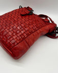 Ashwood Heritage Vintage-Wash Red Leather Shoulder Bag