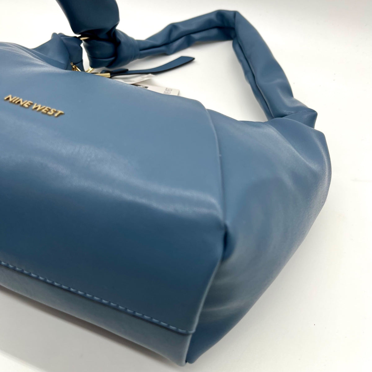 Nine West Dusty Blue Faux Leather Hobo-Style Shoulder Bag