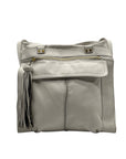 Diane Von Furstenburg White Pebbled Leather Crossbody Bag