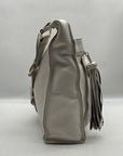 Diane Von Furstenburg White Pebbled Leather Crossbody Bag