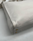 Diane Von Furstenburg White Pebbled Leather Crossbody Bag