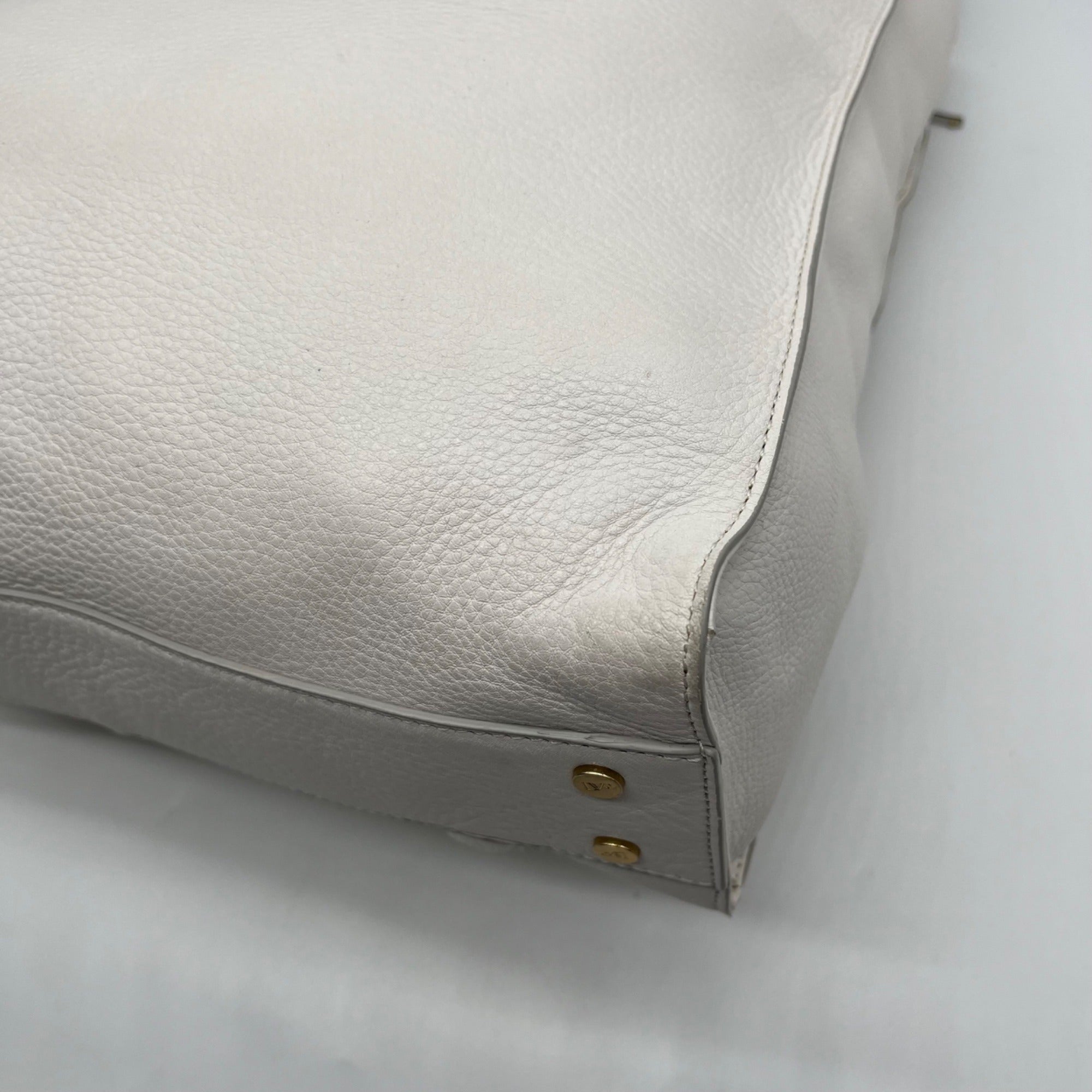 Diane Von Furstenburg White Pebbled Leather Crossbody Bag