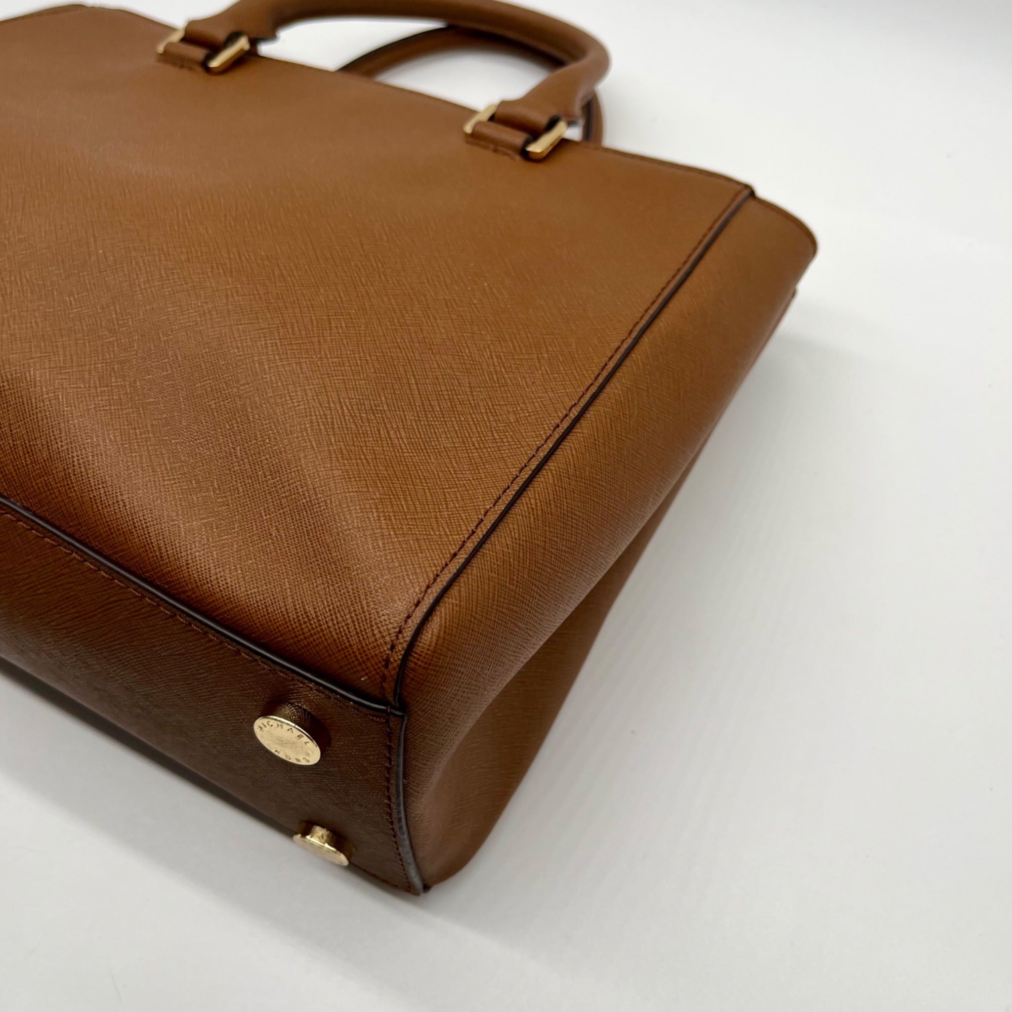 Michael Kors Brown Saffiano Leather Savannah Tote Bag
