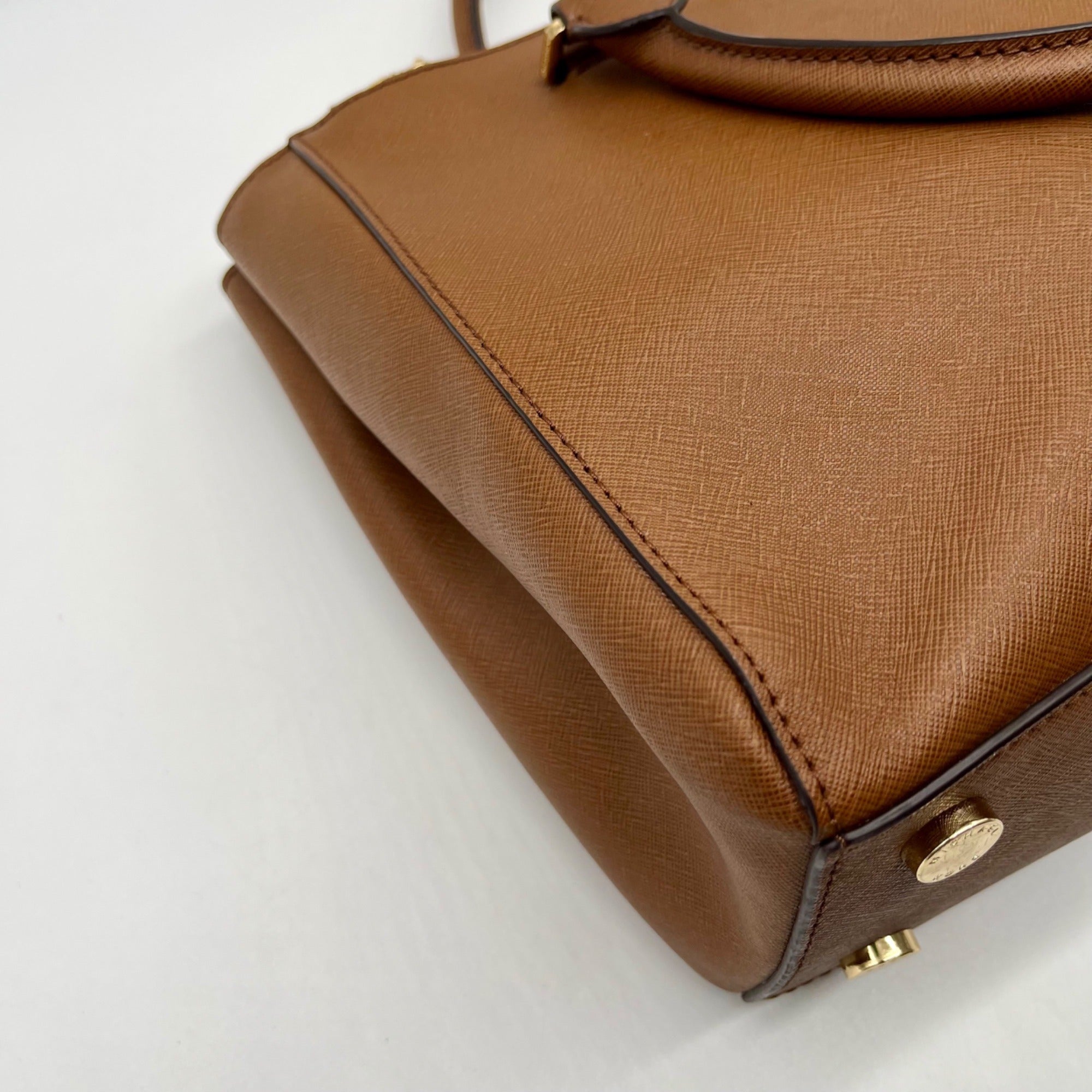 Michael Kors Brown Saffiano Leather Savannah Tote Bag