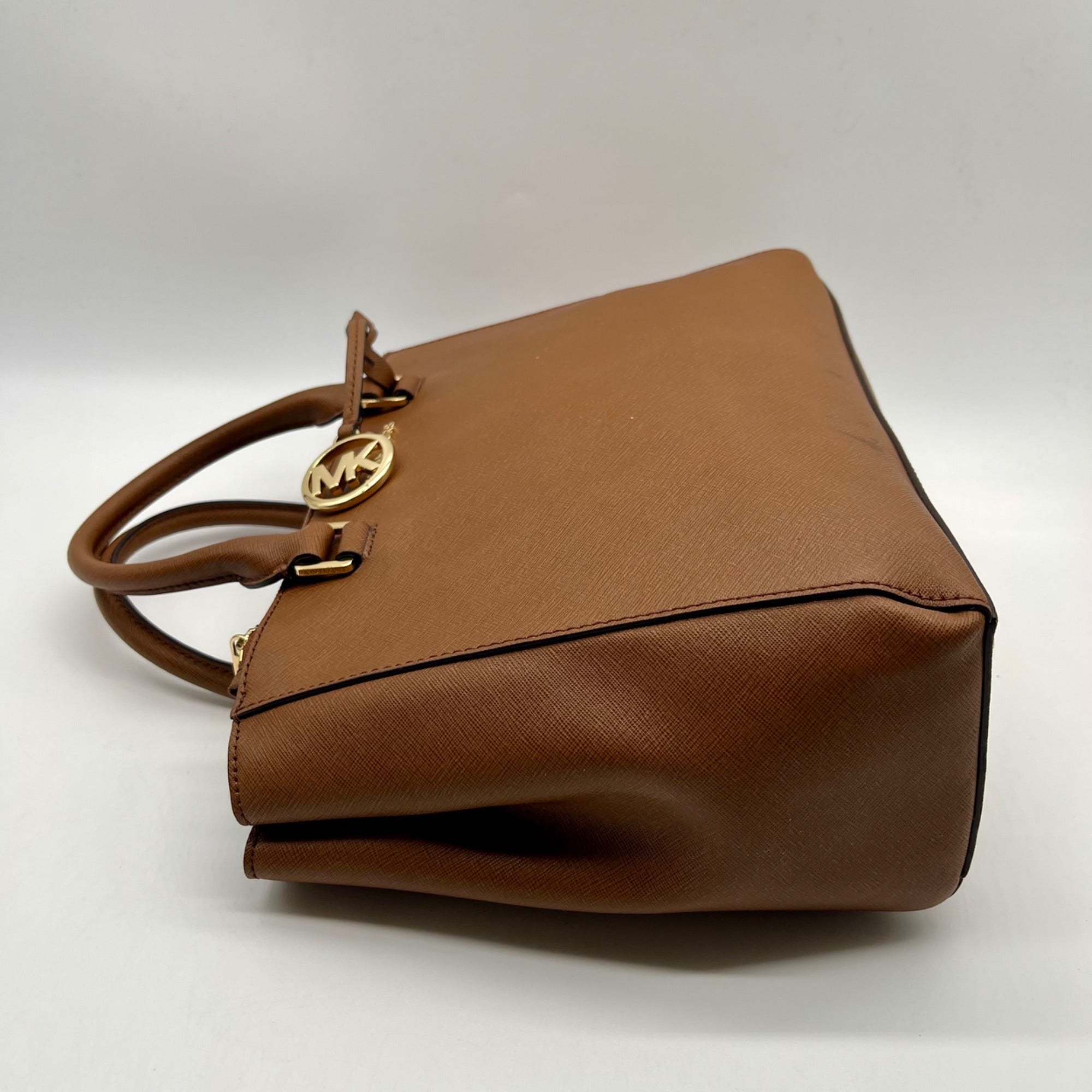 Michael Kors Brown Saffiano Leather Savannah Tote Bag