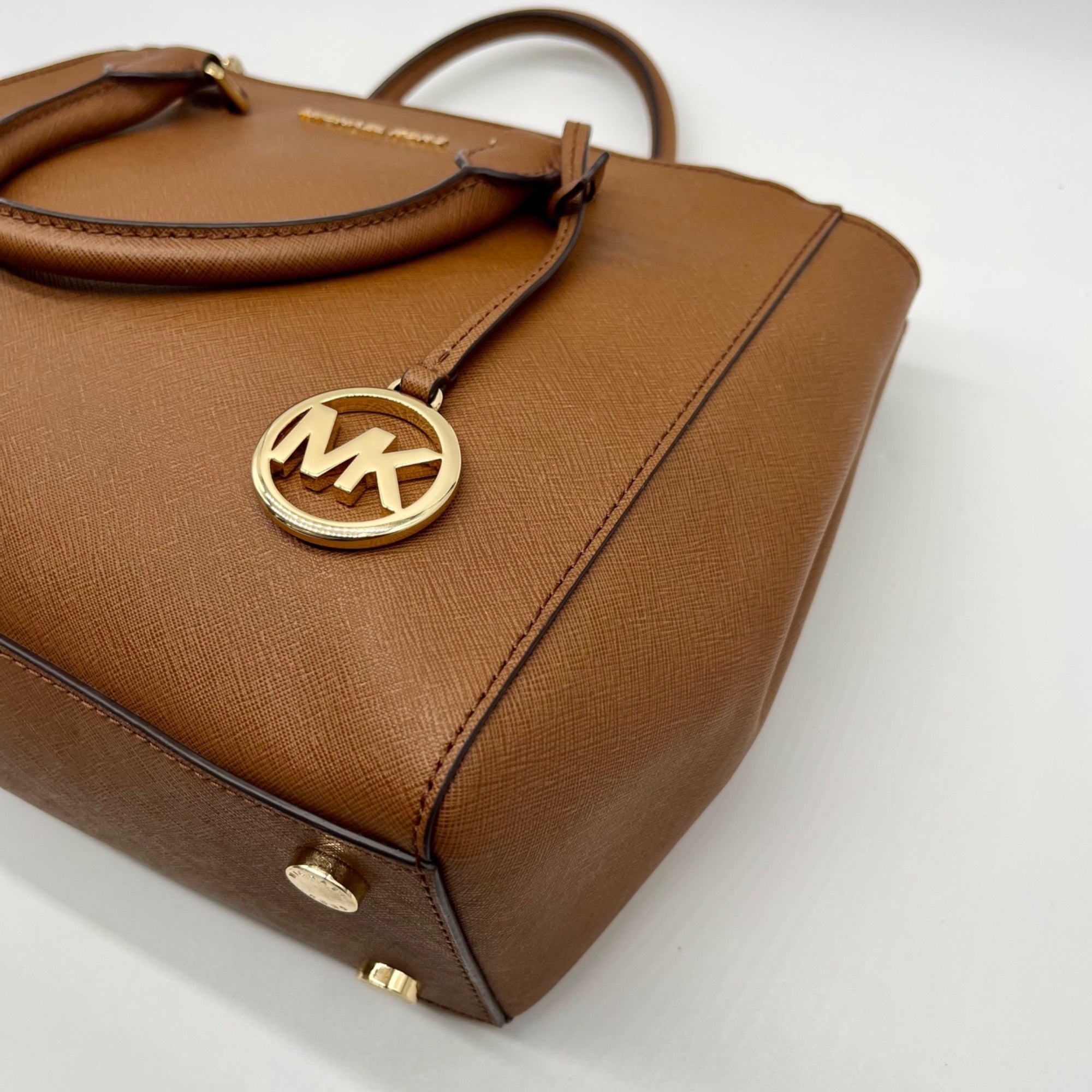 Michael Kors Brown Saffiano Leather Savannah Tote Bag