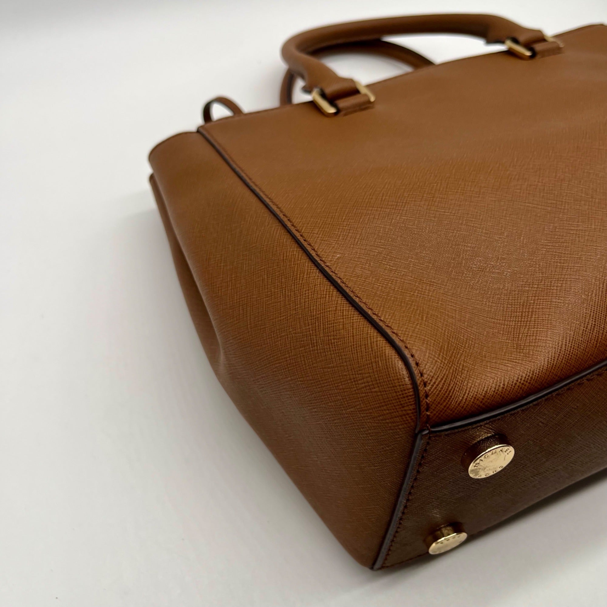 Michael Kors Brown Saffiano Leather Savannah Tote Bag
