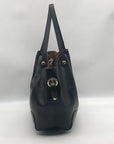 Sondra Roberts Black Leather Squared Tote Bag