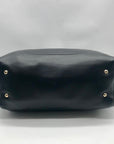 Sondra Roberts Black Leather Squared Tote Bag