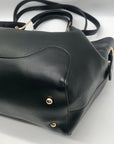 Sondra Roberts Black Leather Squared Tote Bag