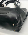 Sondra Roberts Black Leather Squared Tote Bag