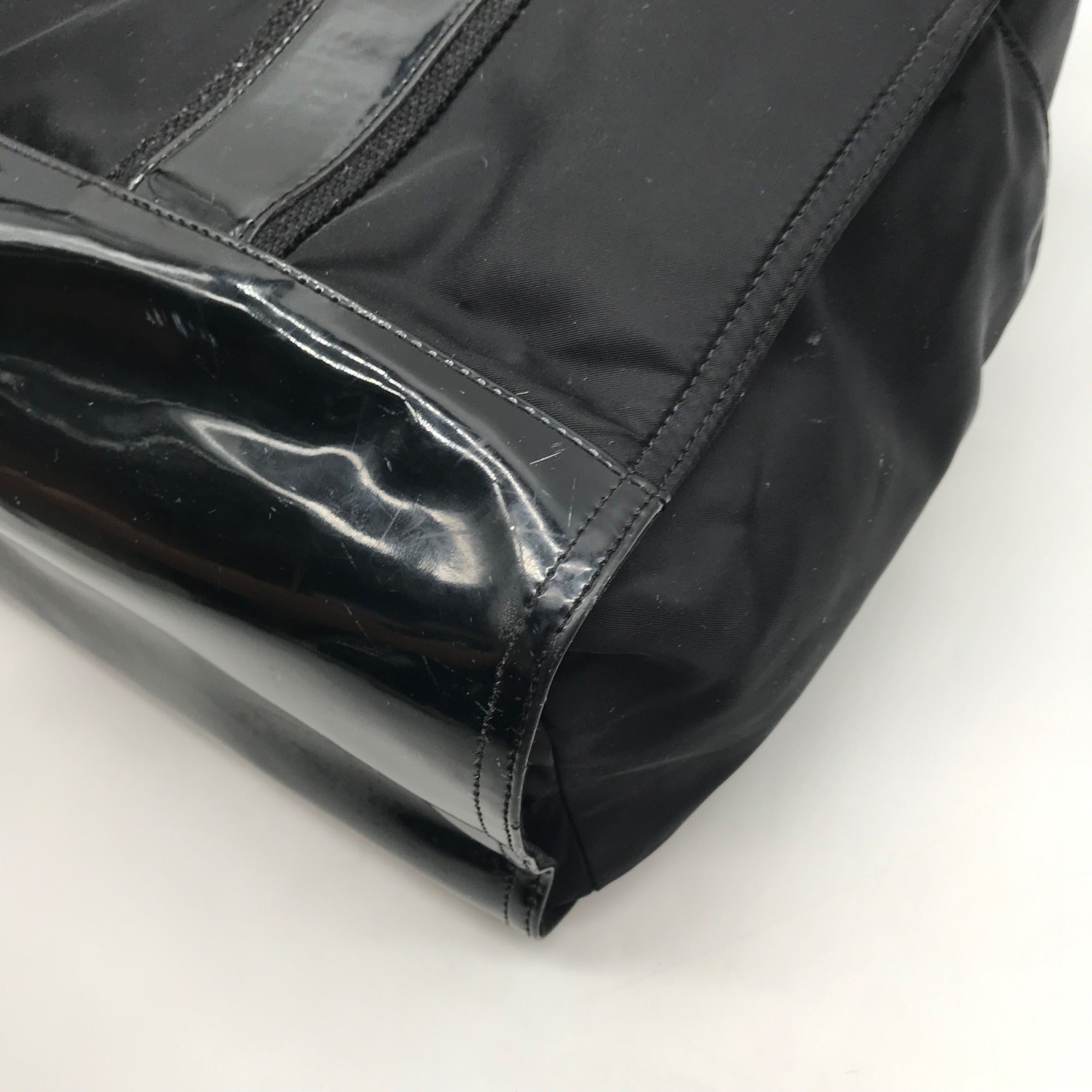 Tory Burch Black Nylon And Patent Leather Ella Tote Bag