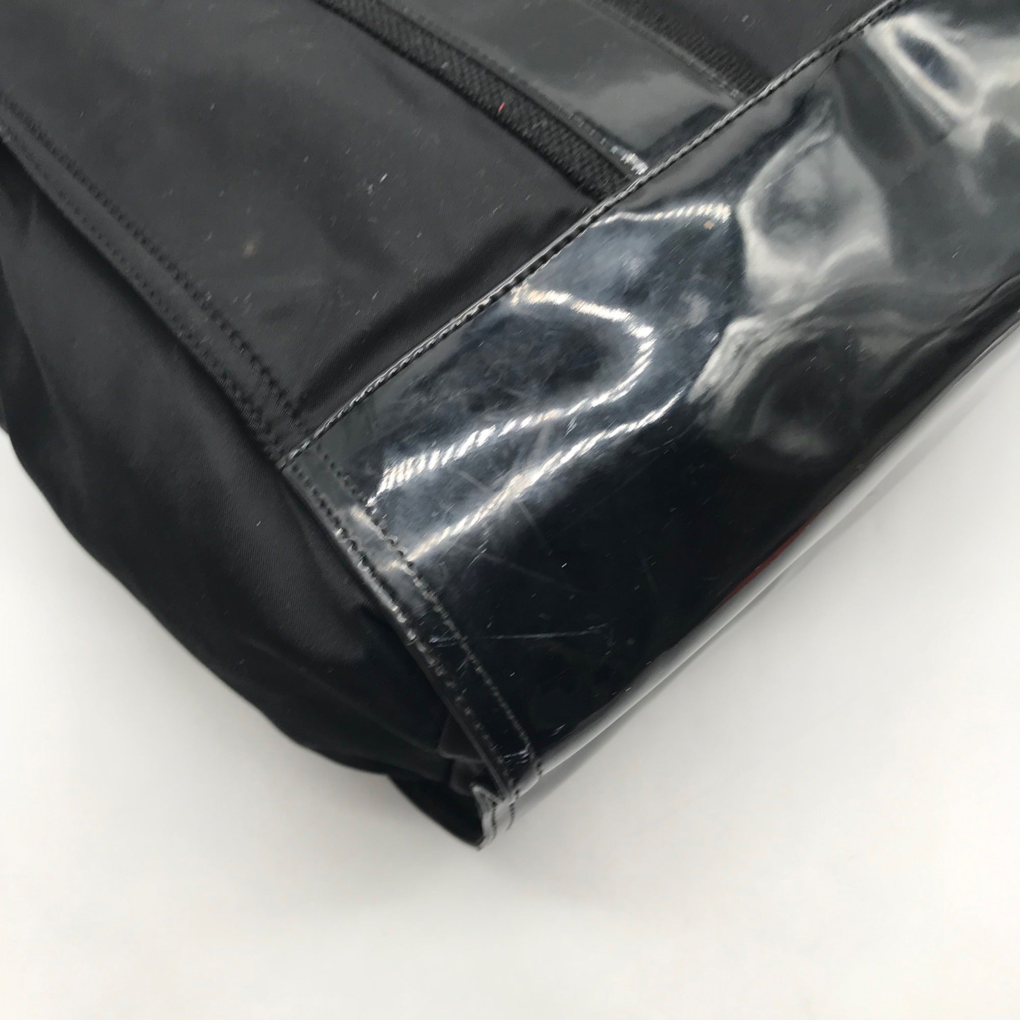 Tory Burch Black Nylon And Patent Leather Ella Tote Bag