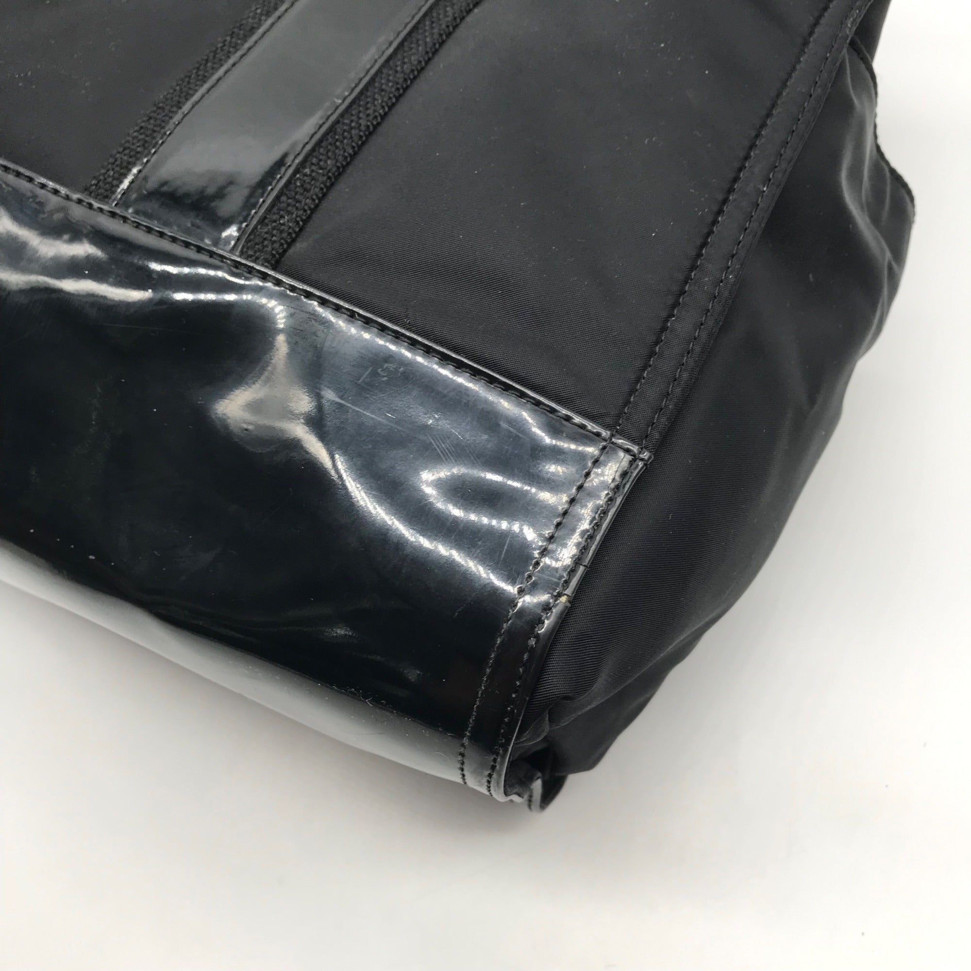 Tory Burch Black Nylon And Patent Leather Ella Tote Bag