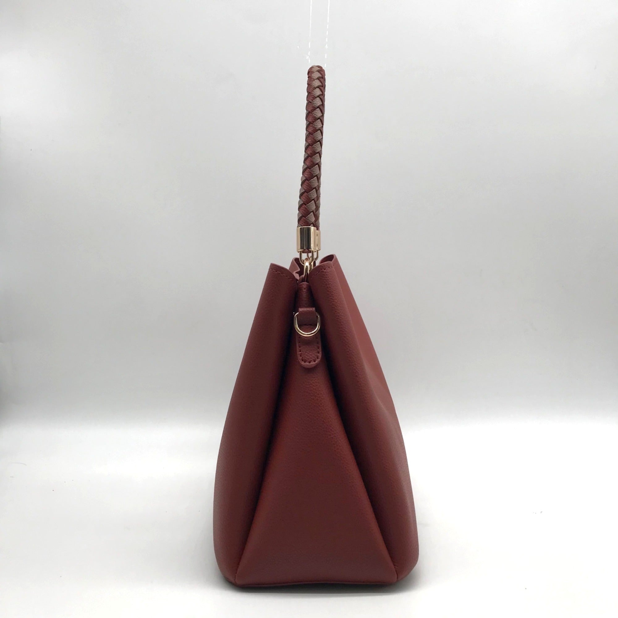Like Dreams Red Faux Leather Yara Top Handle Crossbody Bag