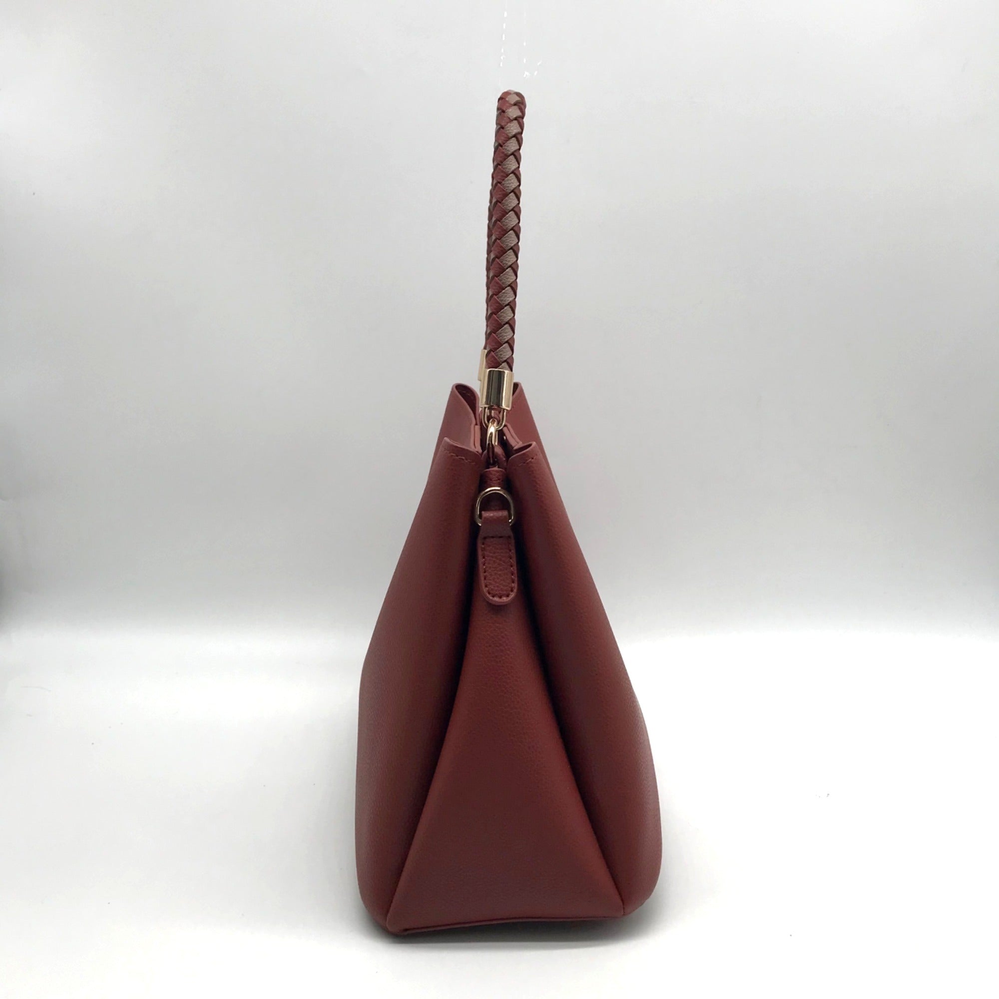 Like Dreams Red Faux Leather Yara Top Handle Crossbody Bag