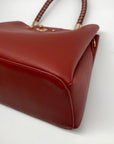 Like Dreams Red Faux Leather Yara Top Handle Crossbody Bag