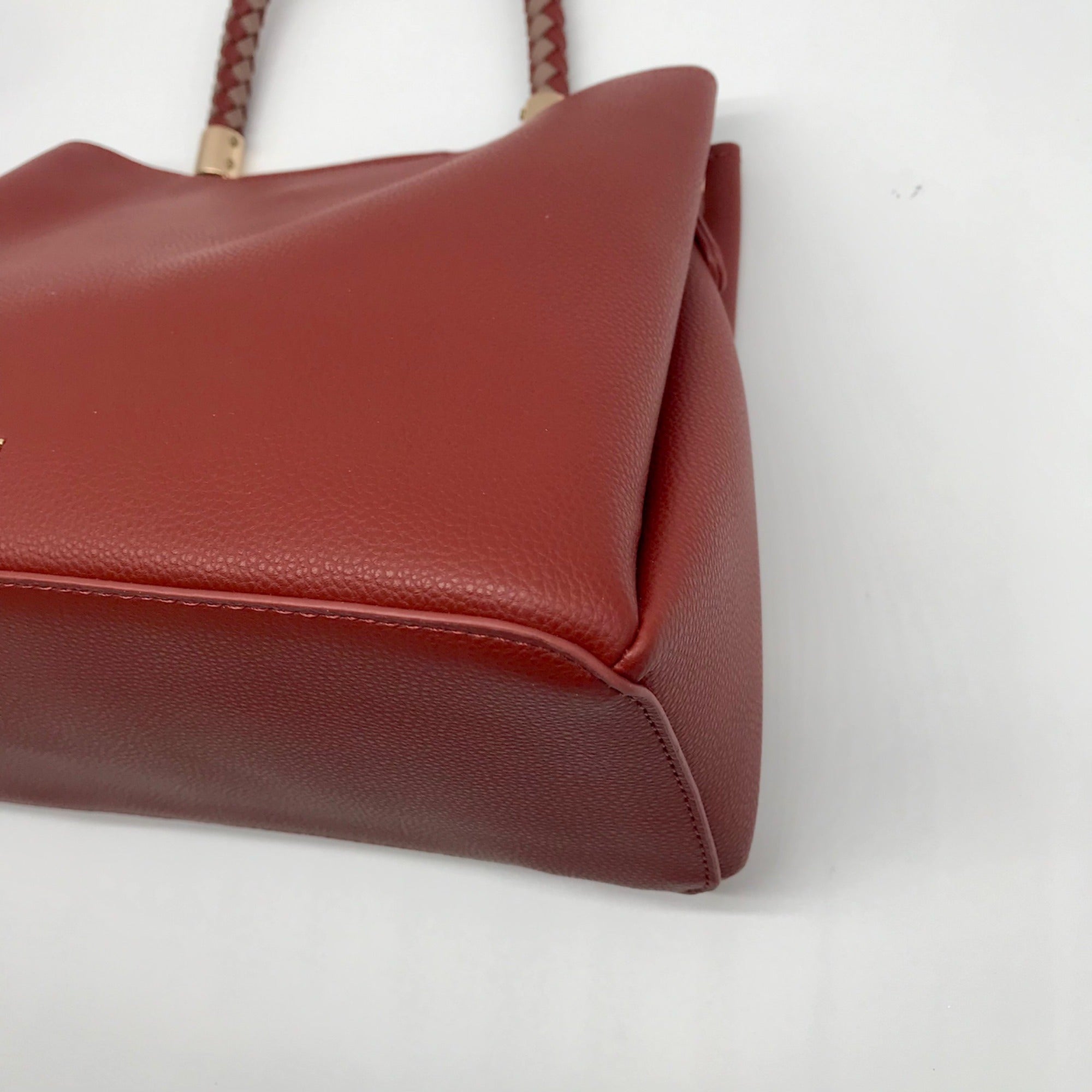 Like Dreams Red Faux Leather Yara Top Handle Crossbody Bag