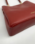 Like Dreams Red Faux Leather Yara Top Handle Crossbody Bag