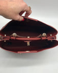 Like Dreams Red Faux Leather Yara Top Handle Crossbody Bag