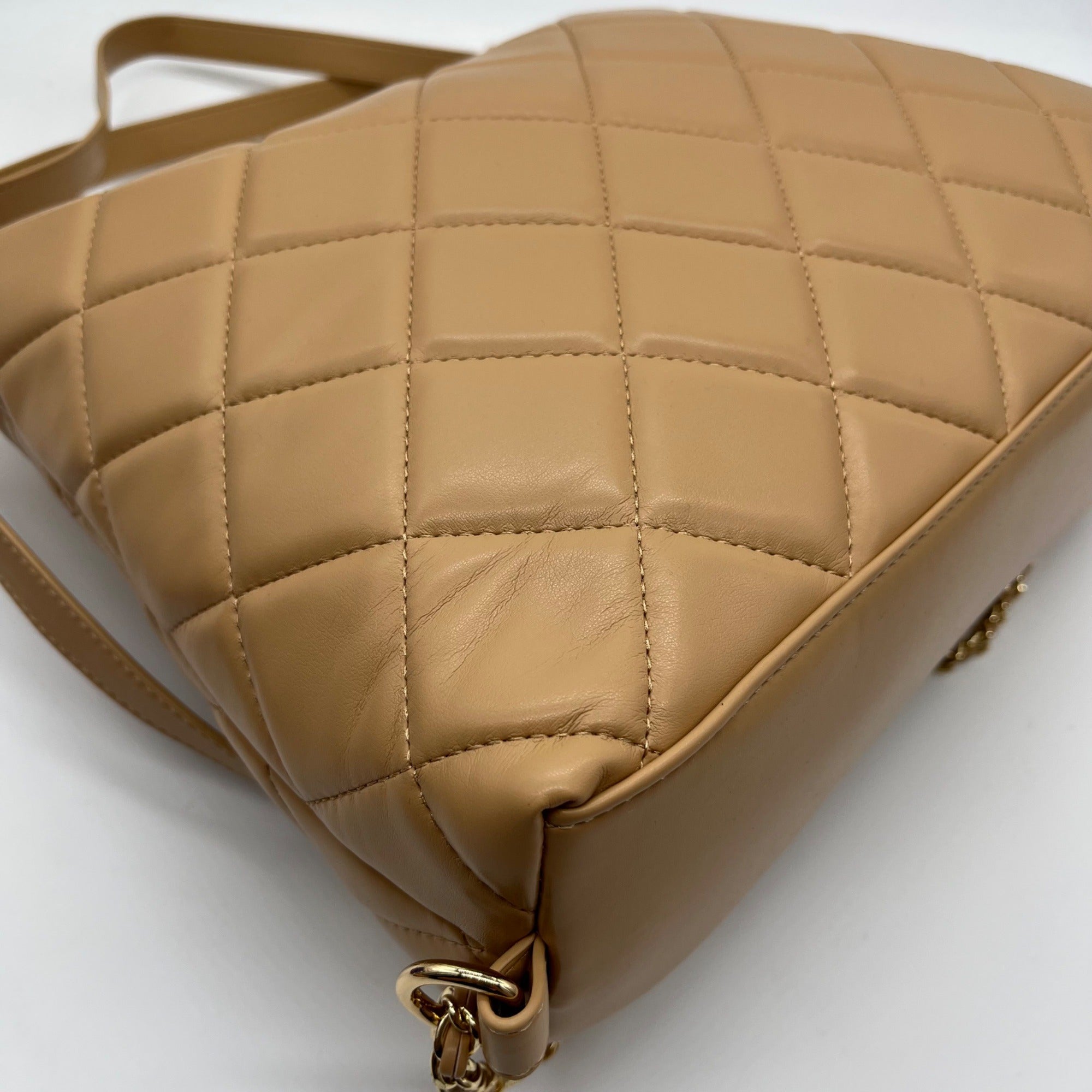 Like Dreams Camel Quilted Convertible Shoulder Bag With Wallet
