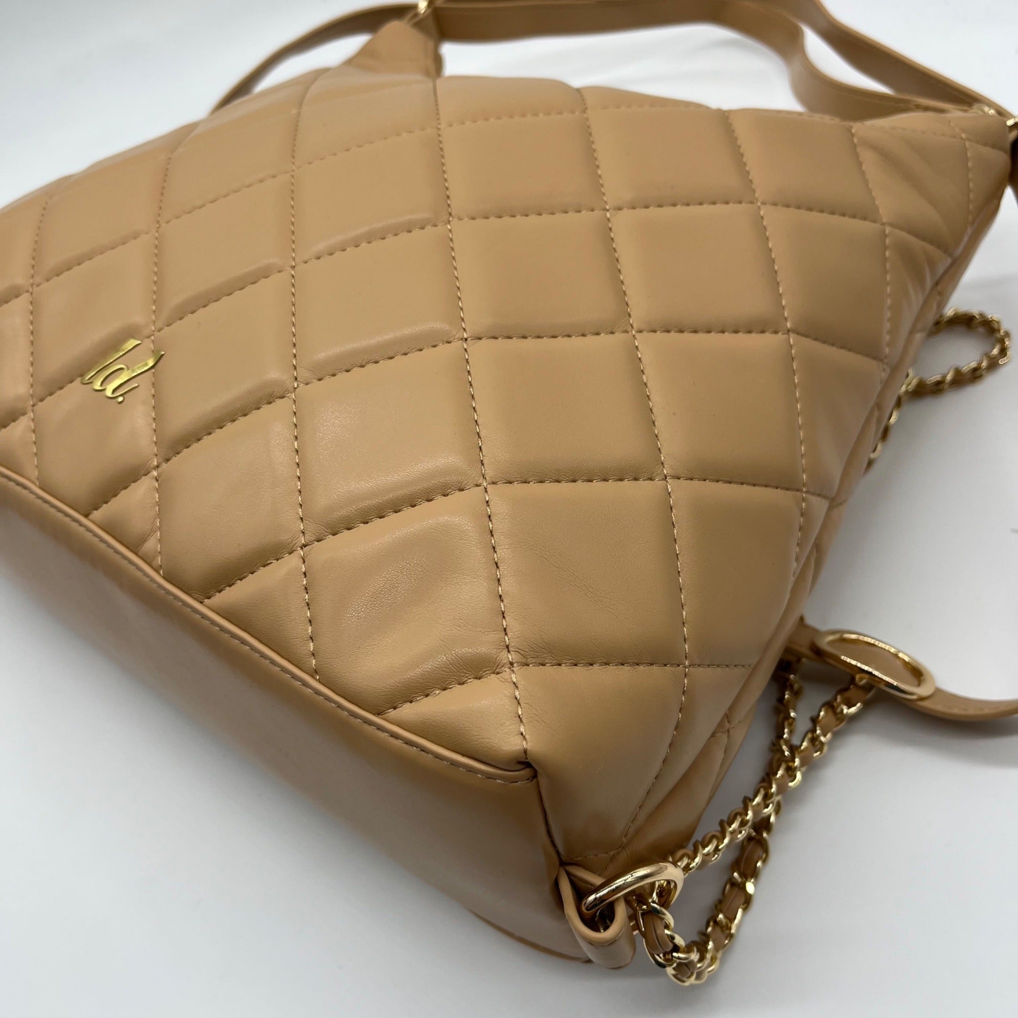 Like Dreams Camel Quilted Convertible Shoulder Bag With Wallet