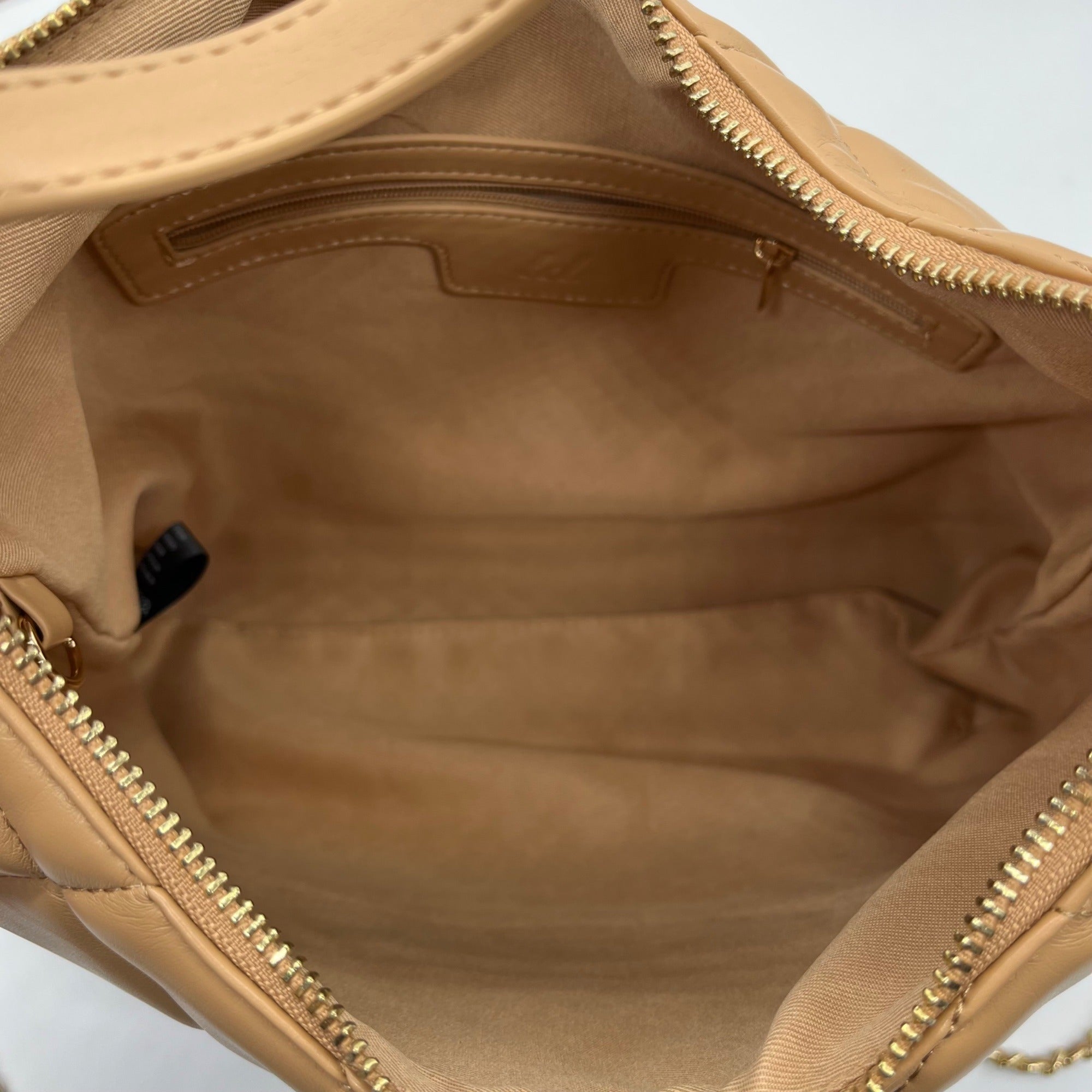 Like Dreams Camel Quilted Convertible Shoulder Bag With Wallet
