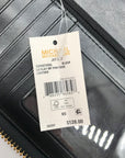 Michael Kors Black Leather Jet Set Large Flat Multifunction Smartphone Wristlet