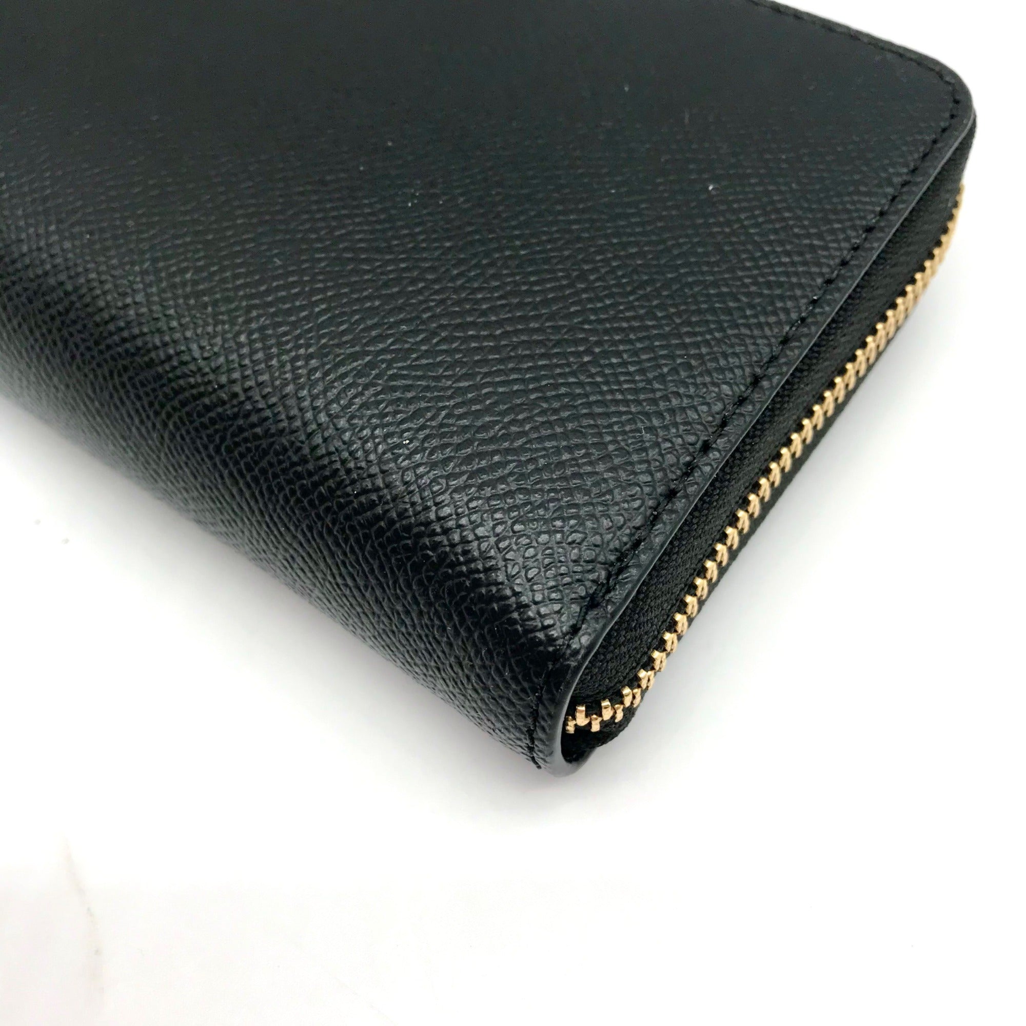 Michael Kors Black Leather Jet Set Large Flat Multifunction Smartphone Wristlet