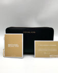 Michael Kors Black Leather Jet Set Large Flat Multifunction Smartphone Wristlet