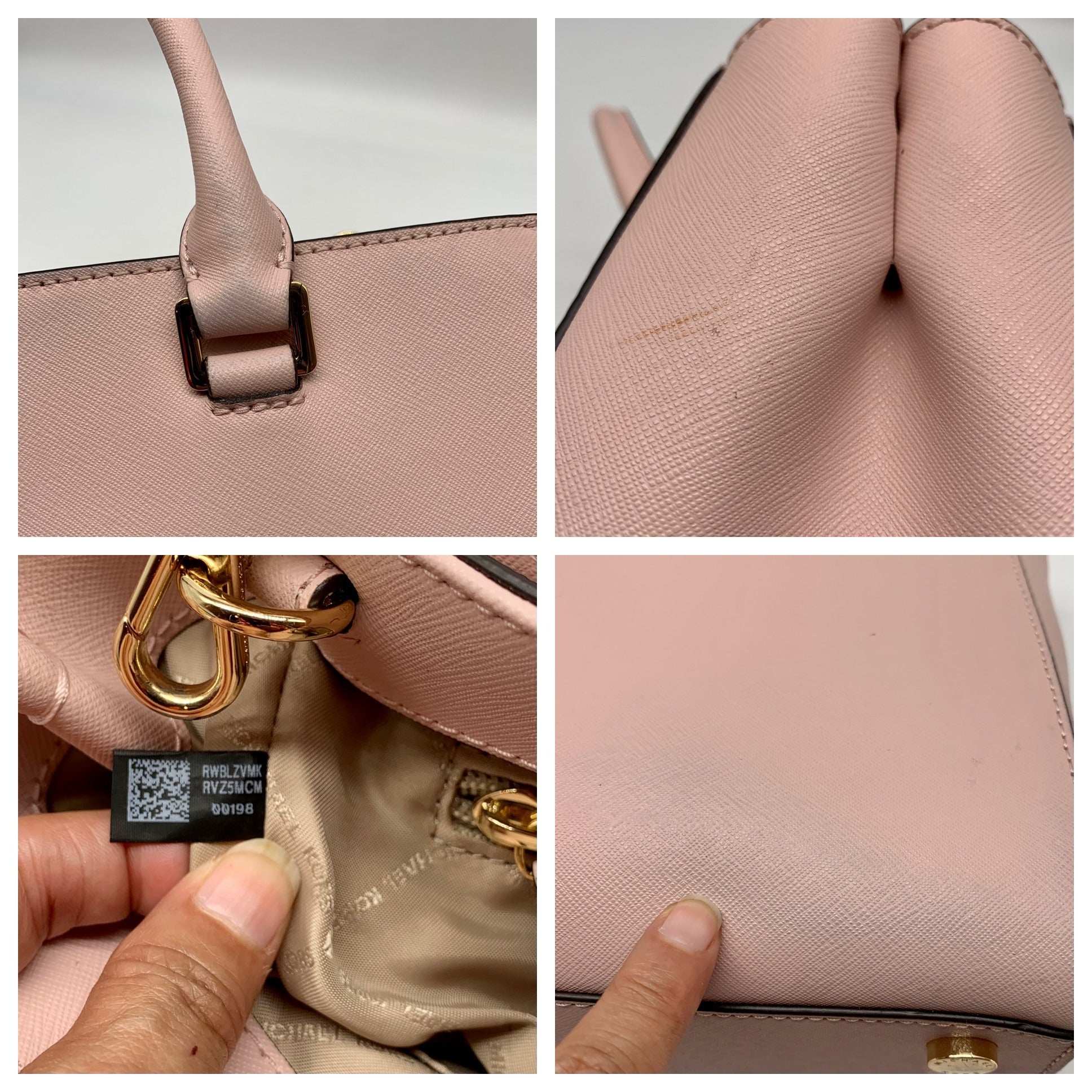 Michael Kors Pink Saffiano Leather Medium Kellen Satchel Crossbody