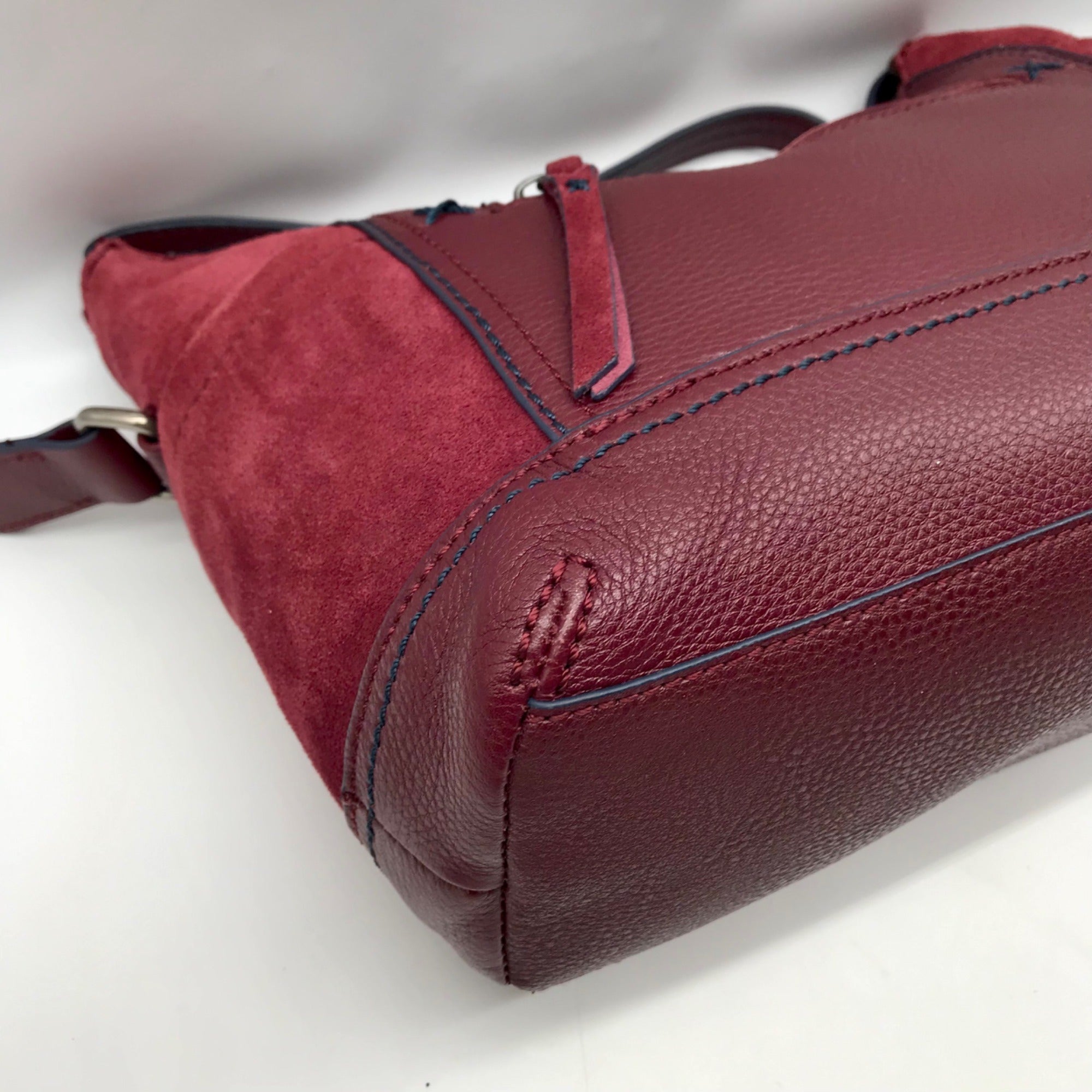 The Sak Burgundy Suede Kendra Shoulder Bag