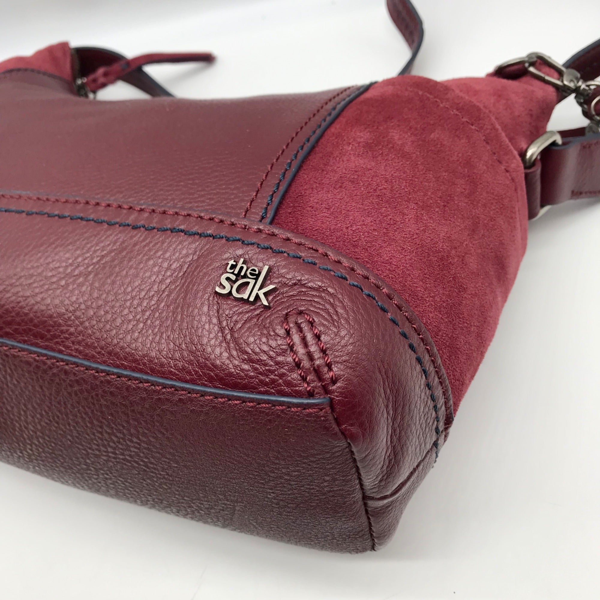 The Sak Burgundy Suede Kendra Shoulder Bag