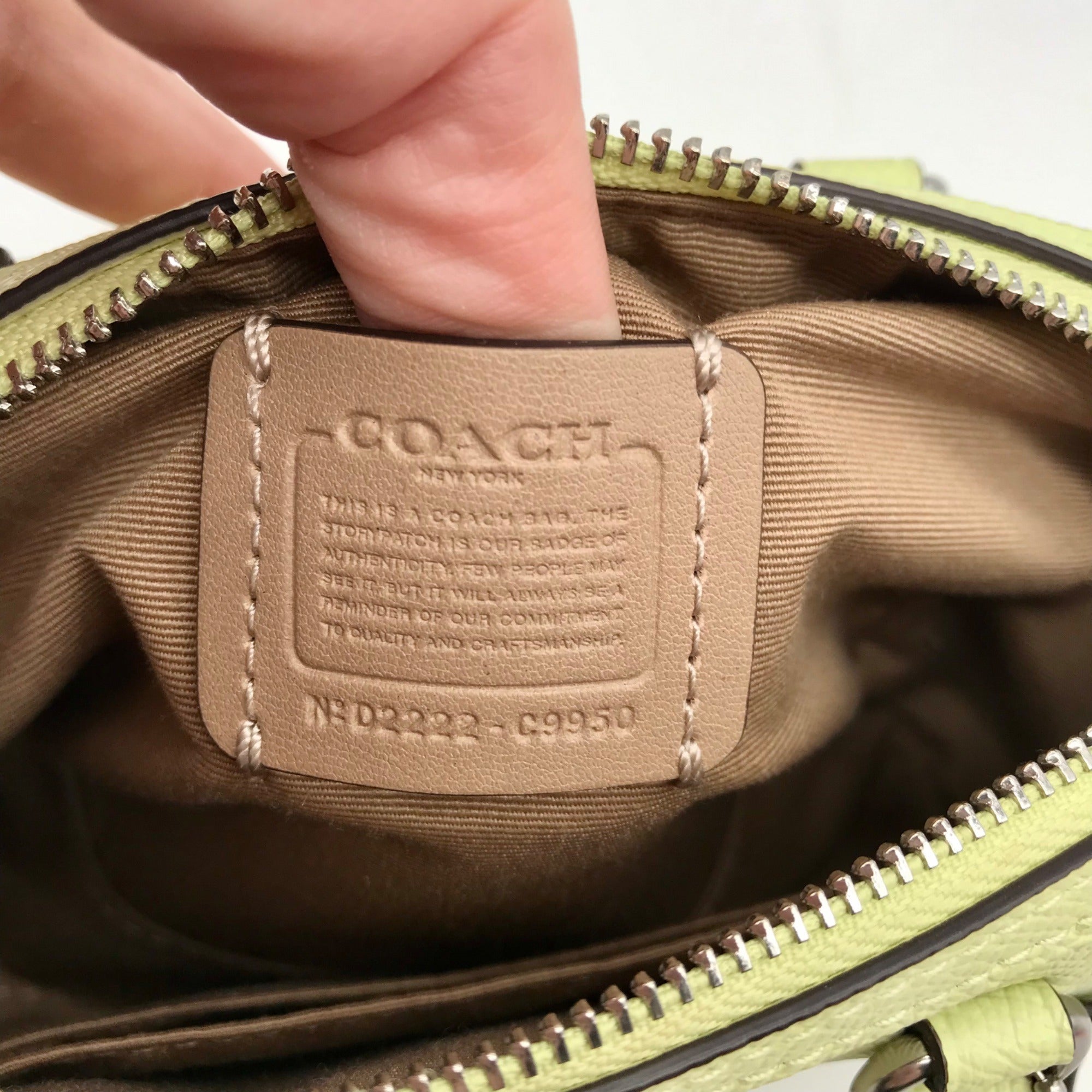 Coach Lime Green Leather Mini Rowan Crossbody Bag C9950