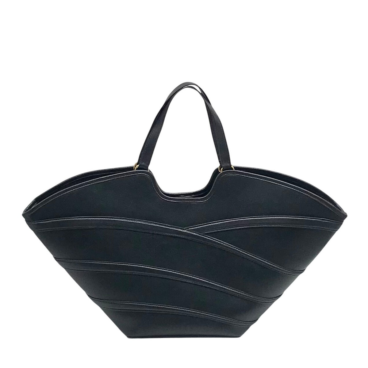 I.N.C. International Concepts Black Faux Leather Zavaa Medium Tote Bag