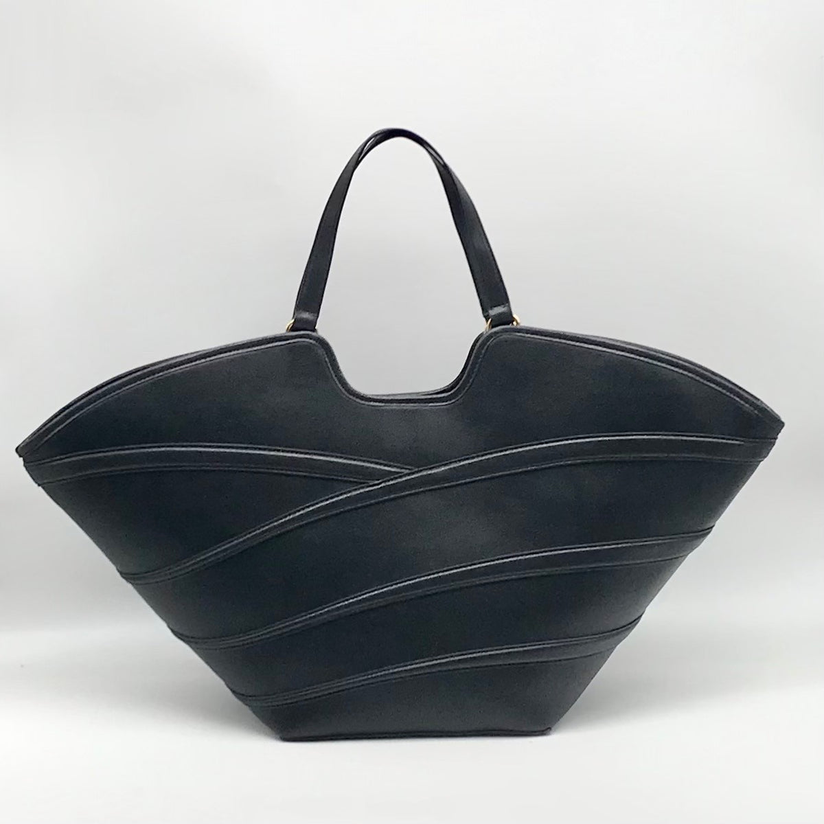 I.N.C. International Concepts Black Faux Leather Zavaa Medium Tote Bag