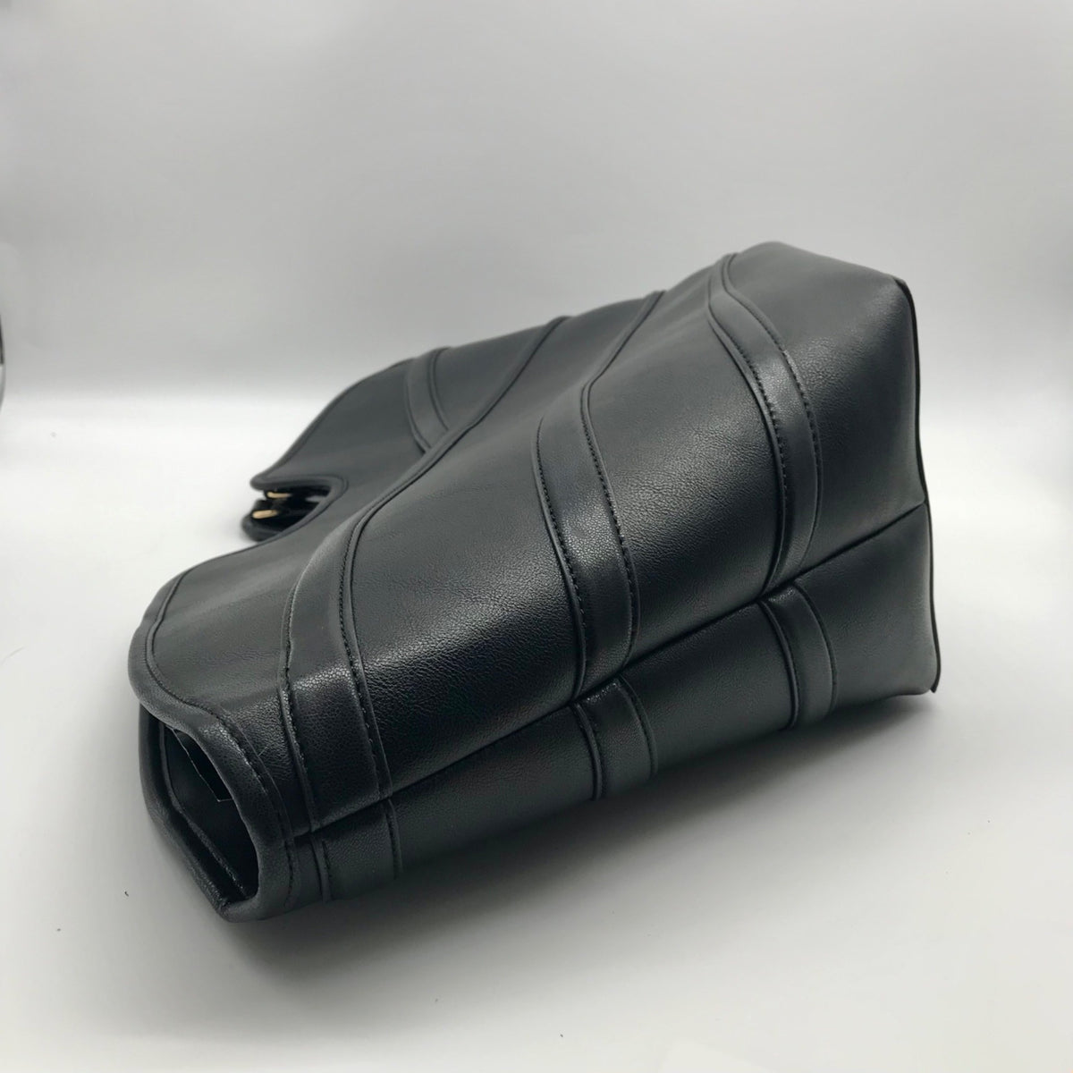 I.N.C. International Concepts Black Faux Leather Zavaa Medium Tote Bag