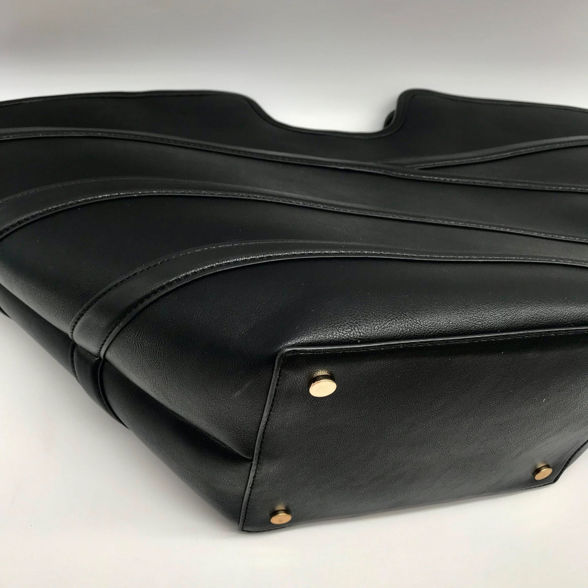 I.N.C. International Concepts Black Faux Leather Zavaa Medium Tote Bag