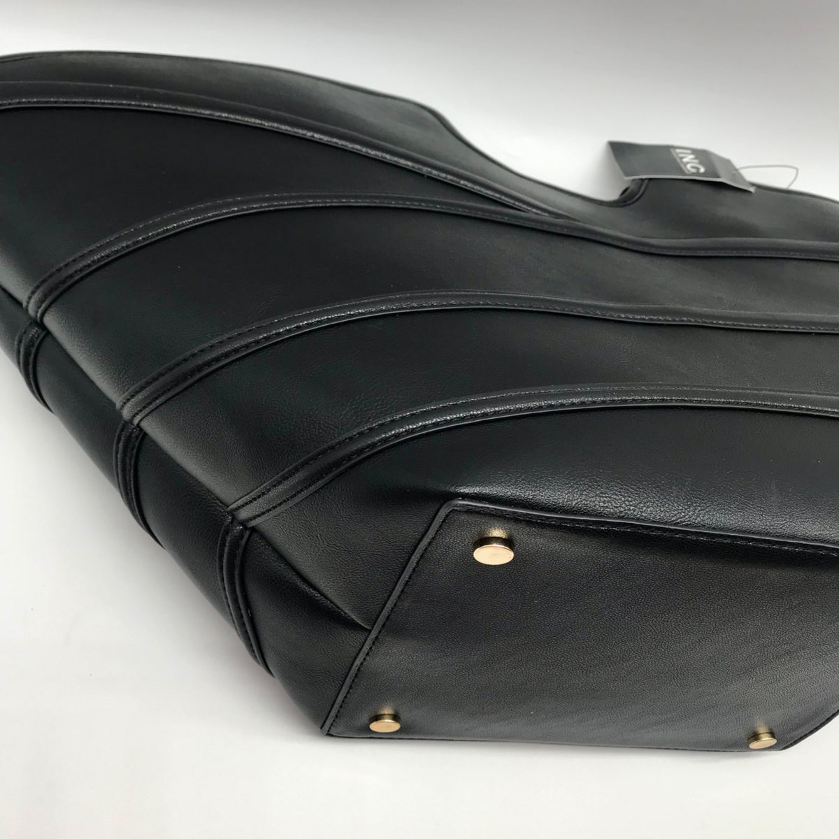 I.N.C. International Concepts Black Faux Leather Zavaa Medium Tote Bag