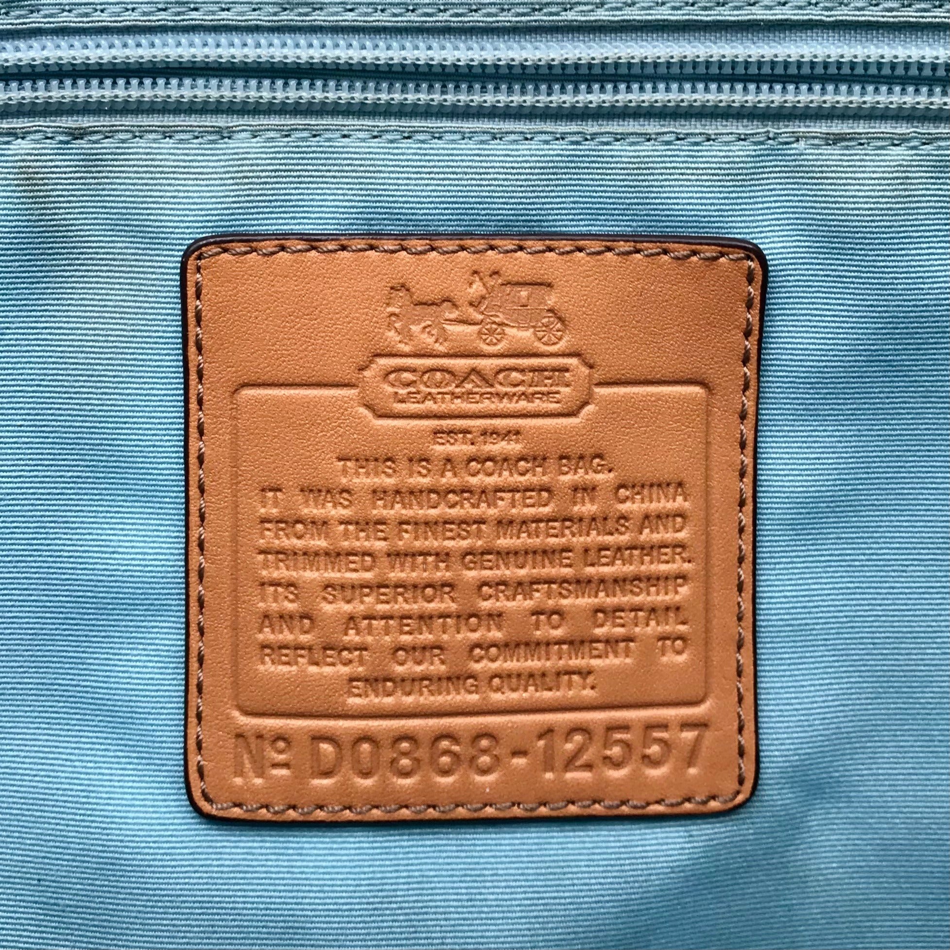 Coach Heritage Blue Stripe Tattersall Coated Canvas Tote 12557