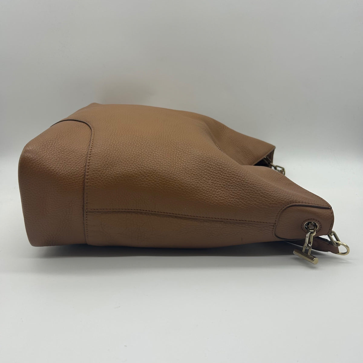 Tory Burch Brown Pebbled Leather Hobo Bag
