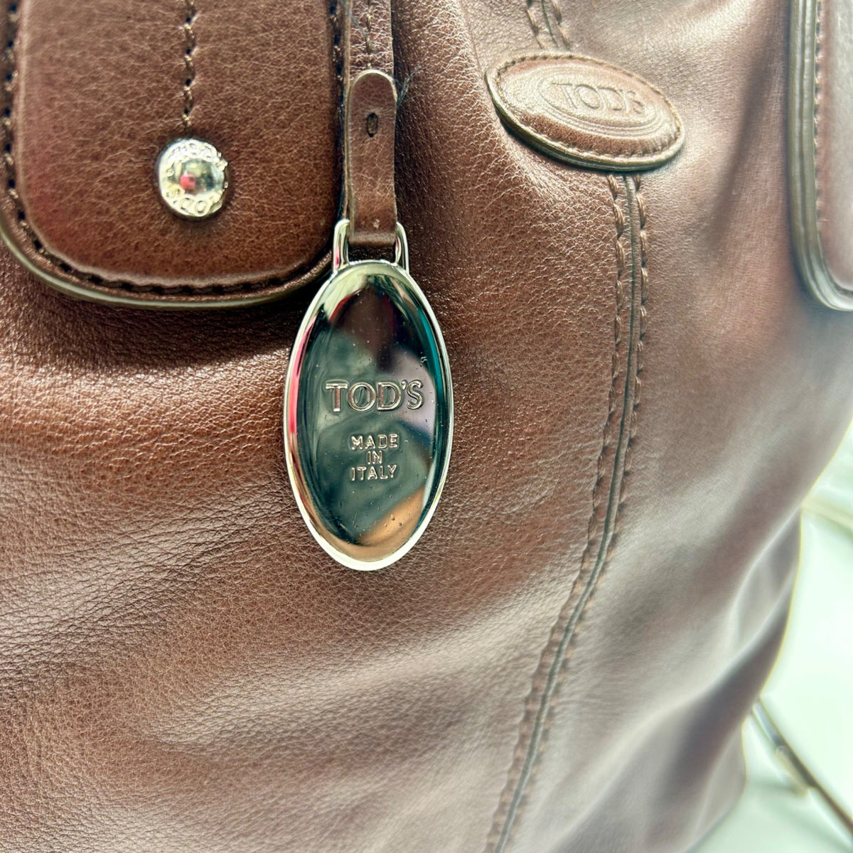 Todd's Brown Leather D-Bag Satchel