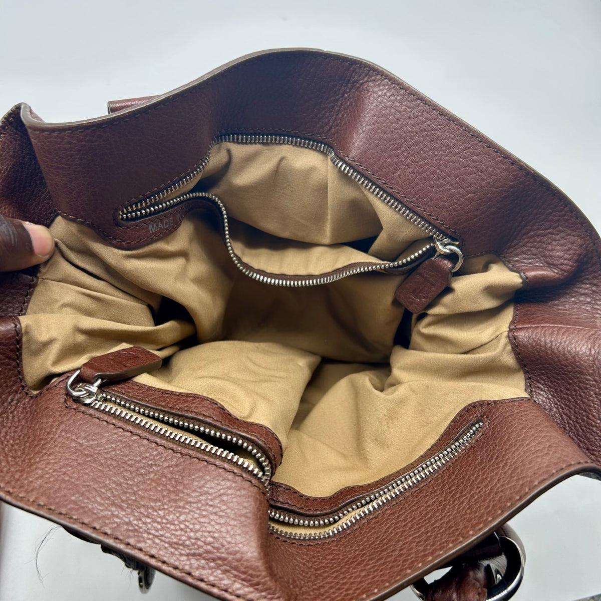 Todd's Brown Leather D-Bag Satchel
