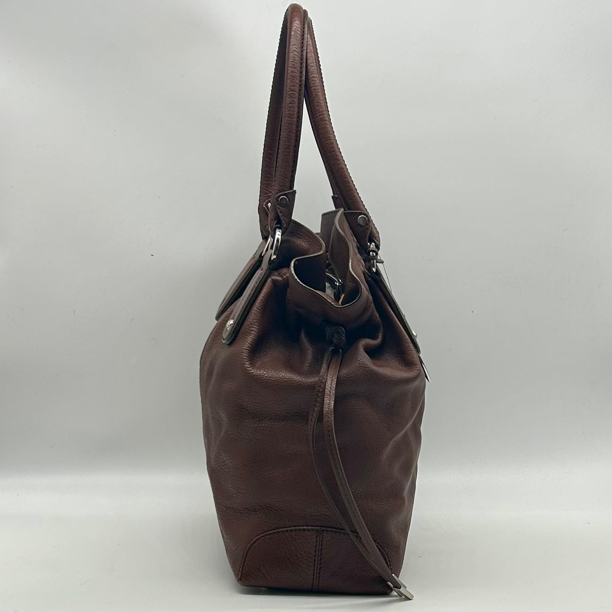 Todd's Brown Leather D-Bag Satchel